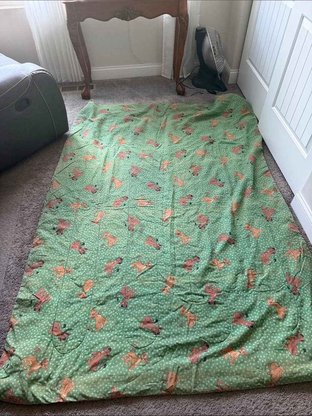 Vintage 90s Disney Lion King Simba Nala Comforter Blanket 1990s Bedding
